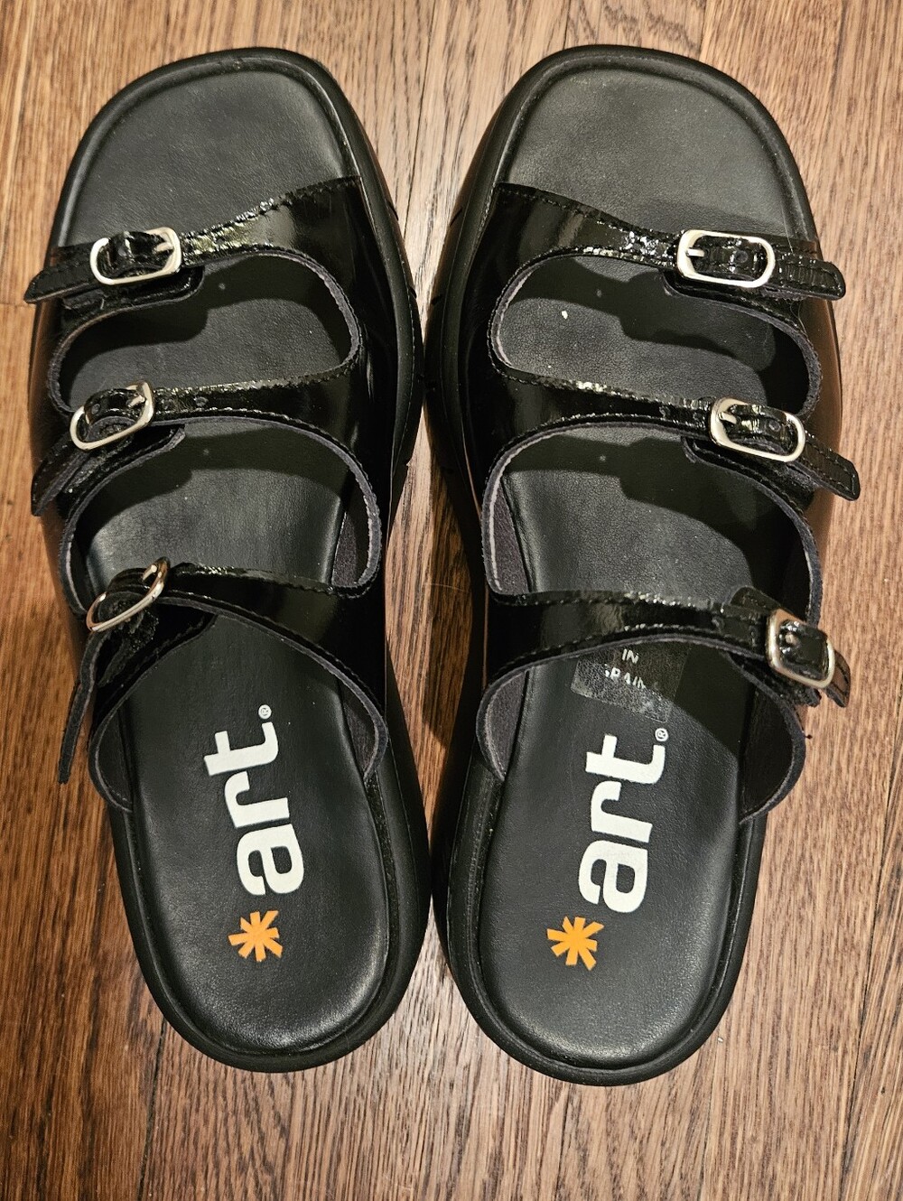The Art Company Malaga 1847 Black Platform Sandals 37 US 6.5 7